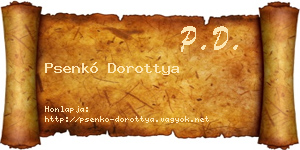 Psenkó Dorottya névjegykártya